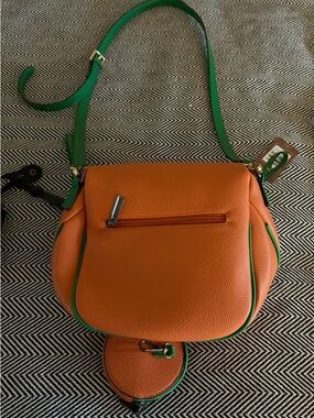 Montana West Orange Crossbody with Green Trim
